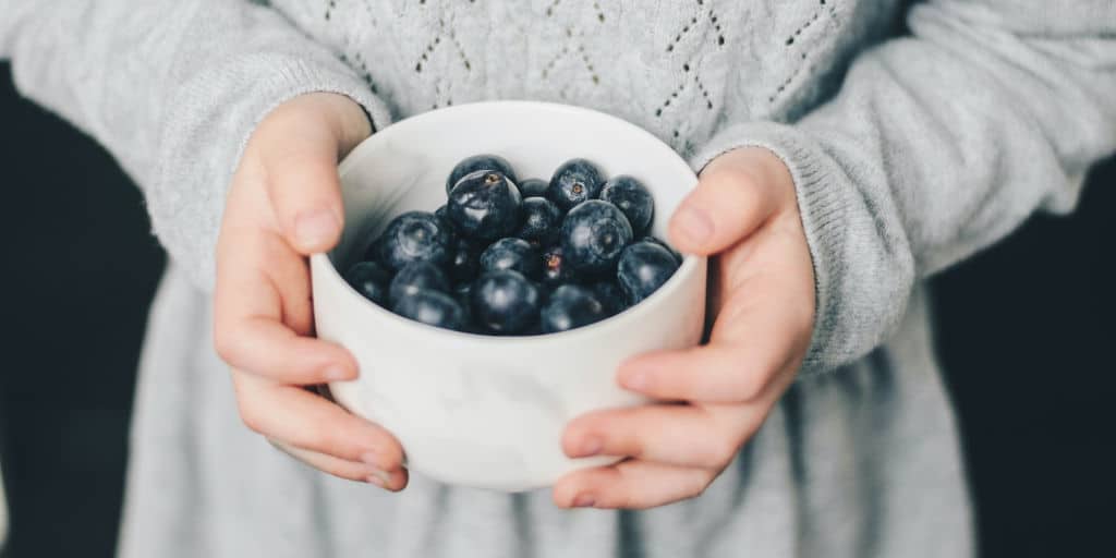 Picture of a cup of blueberries for a snack