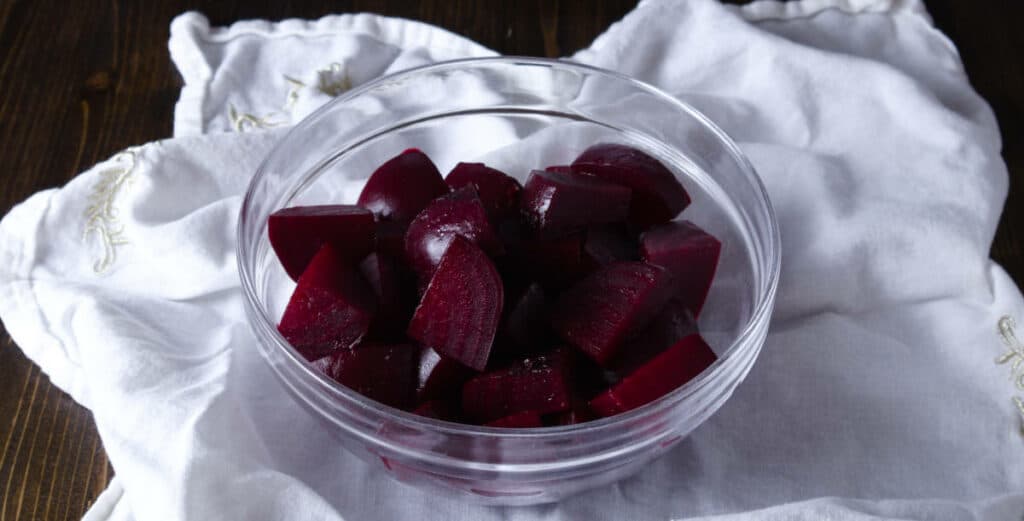 A bowl of cooked beets