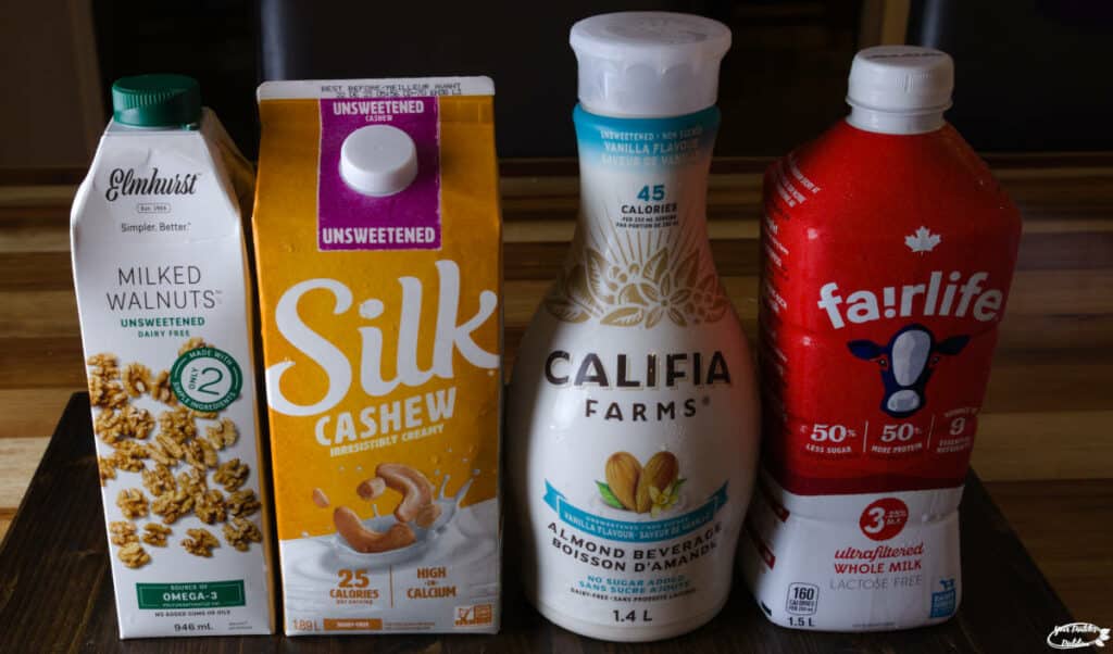 Four great creamer choices from Elmhurst, Silk, Califia Farms, and Fairlife